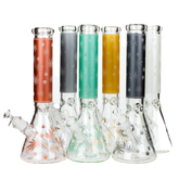 15" GLOW IN THE DARK HEAVY GLASS LEAF BEAKER PIPE